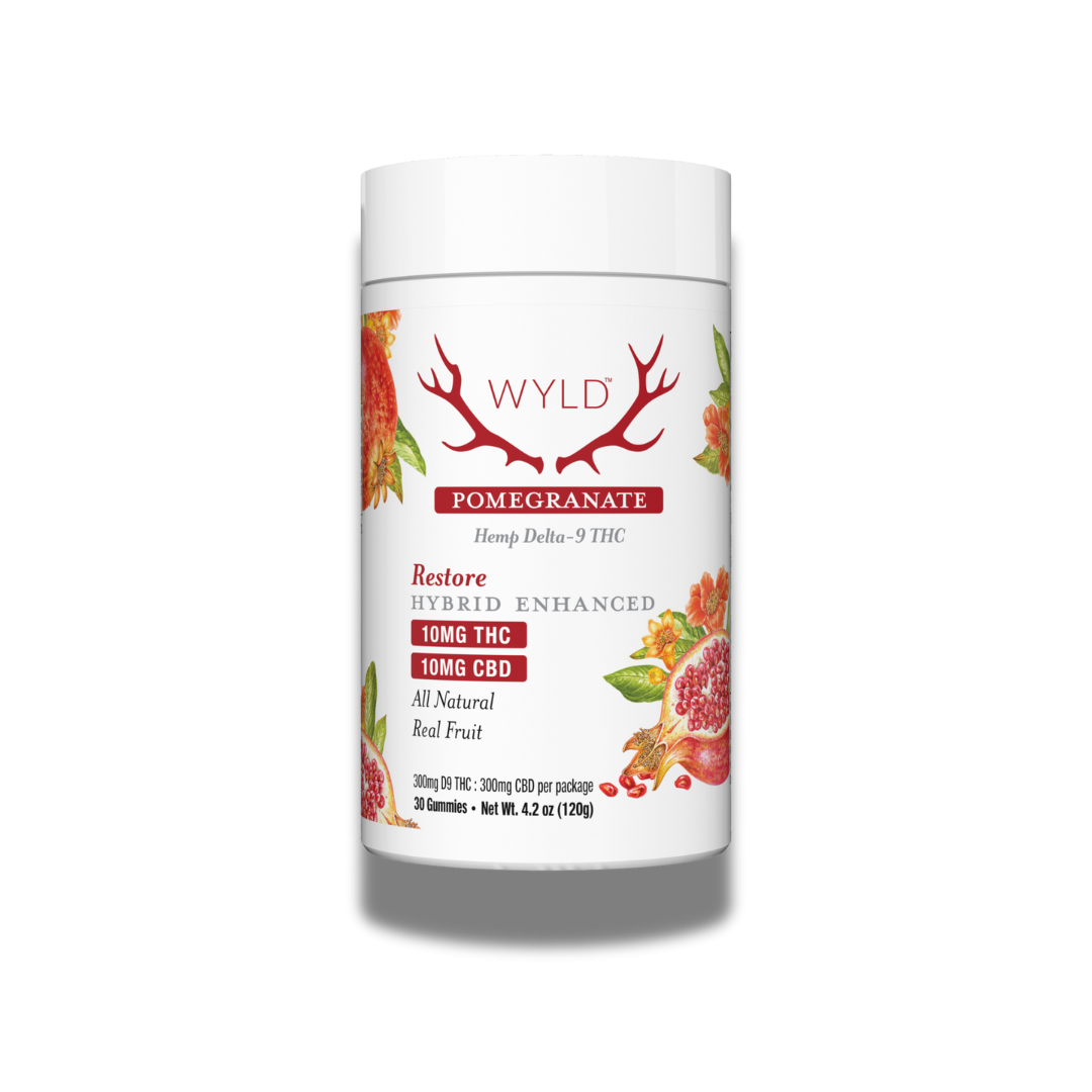 WYLD - Hemp Gummies | Pomegranate | Restore | Hybrid | 30 ct | 300mg THC